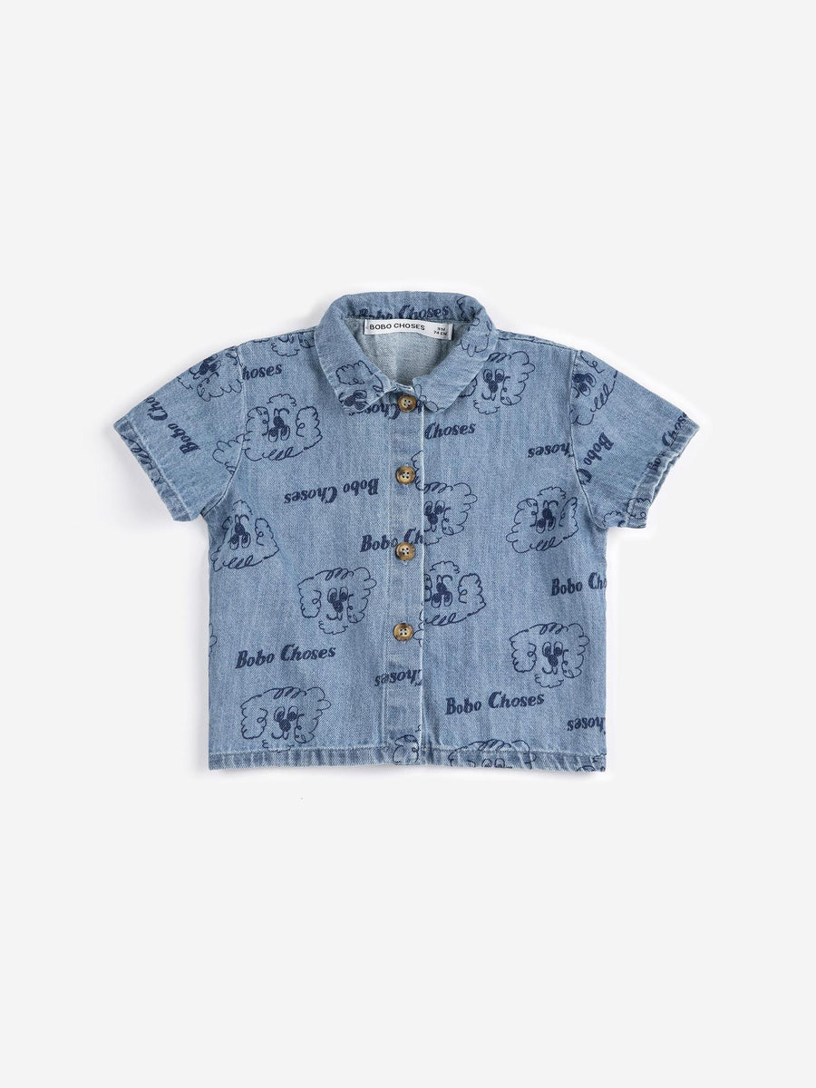 Pickles the Dog All Over Denim Shirt