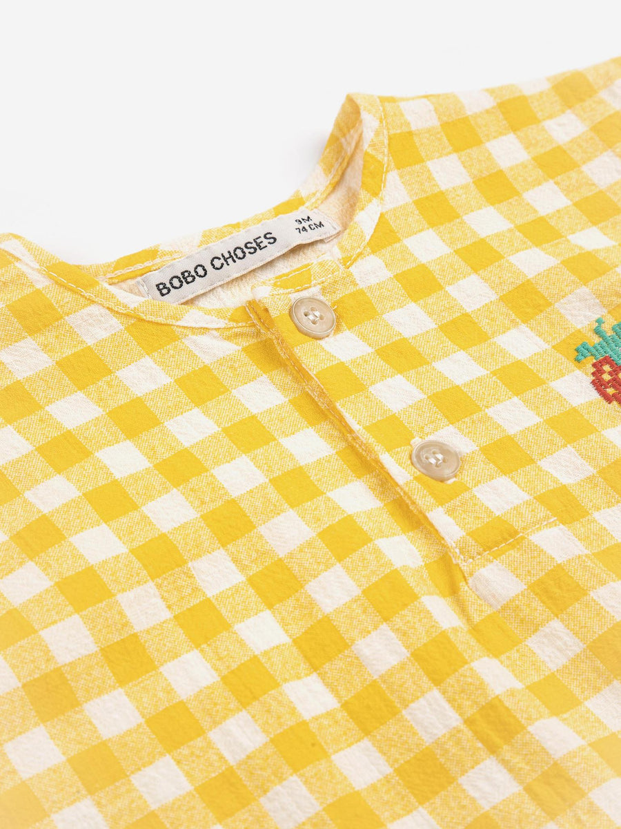 Pixel Strawberry Vichy Woven Blouse