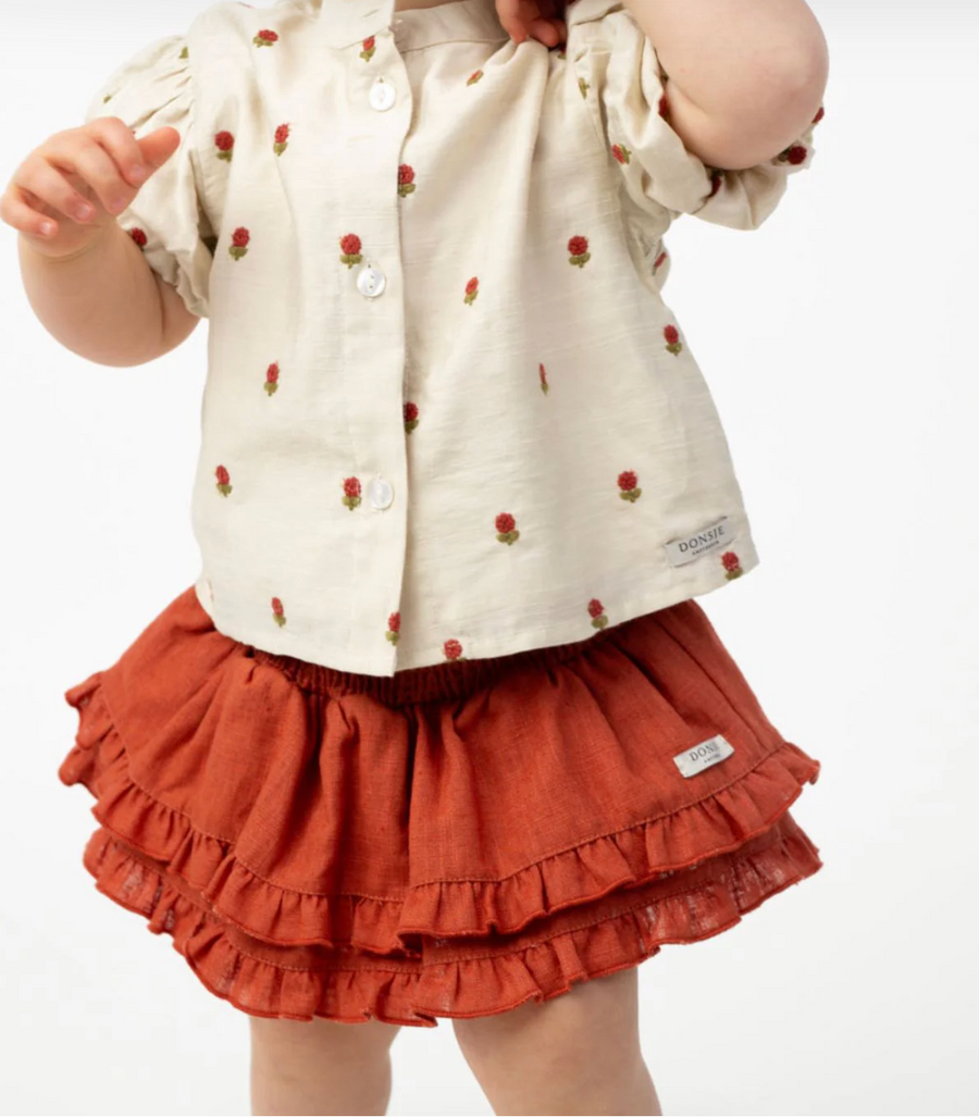 Eliora Blouse - Red Roses