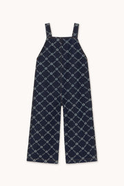 Flower Grid Denim Dungaree