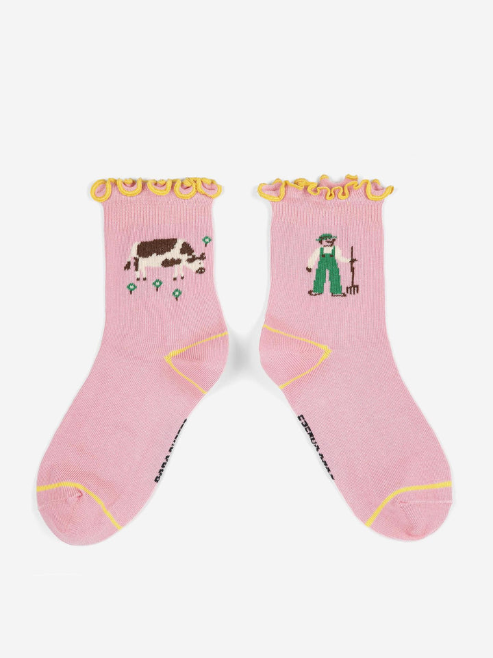 Farm Adventure Ruffled Short Socks