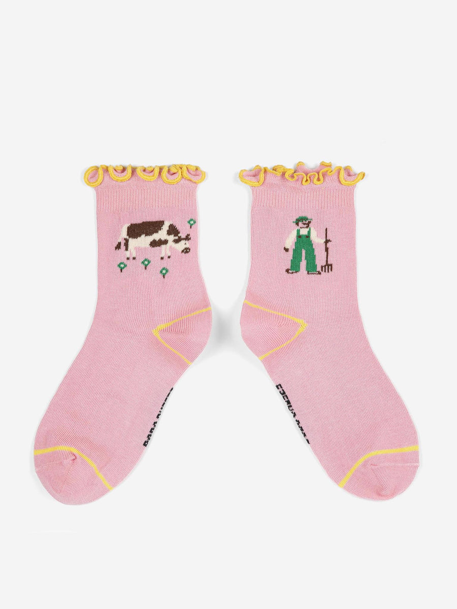 Farm Adventure Ruffled Short Socks