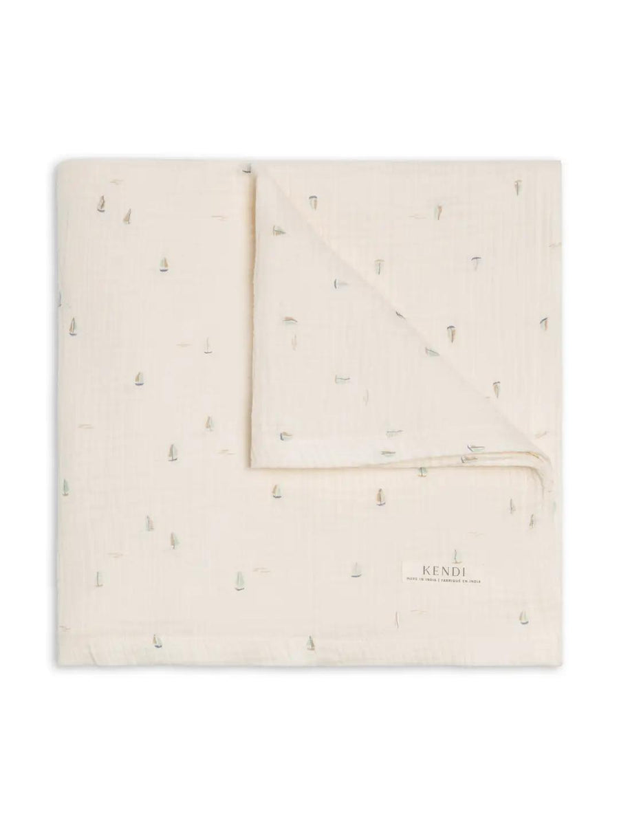 Muslin Swaddle Blanket - Marina/Dune