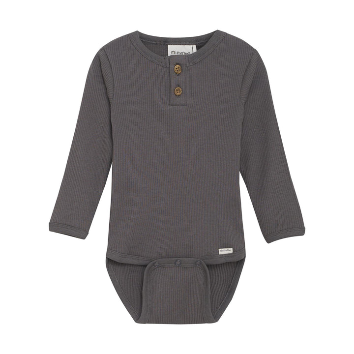 Charcoal Ribbed Bodysuit