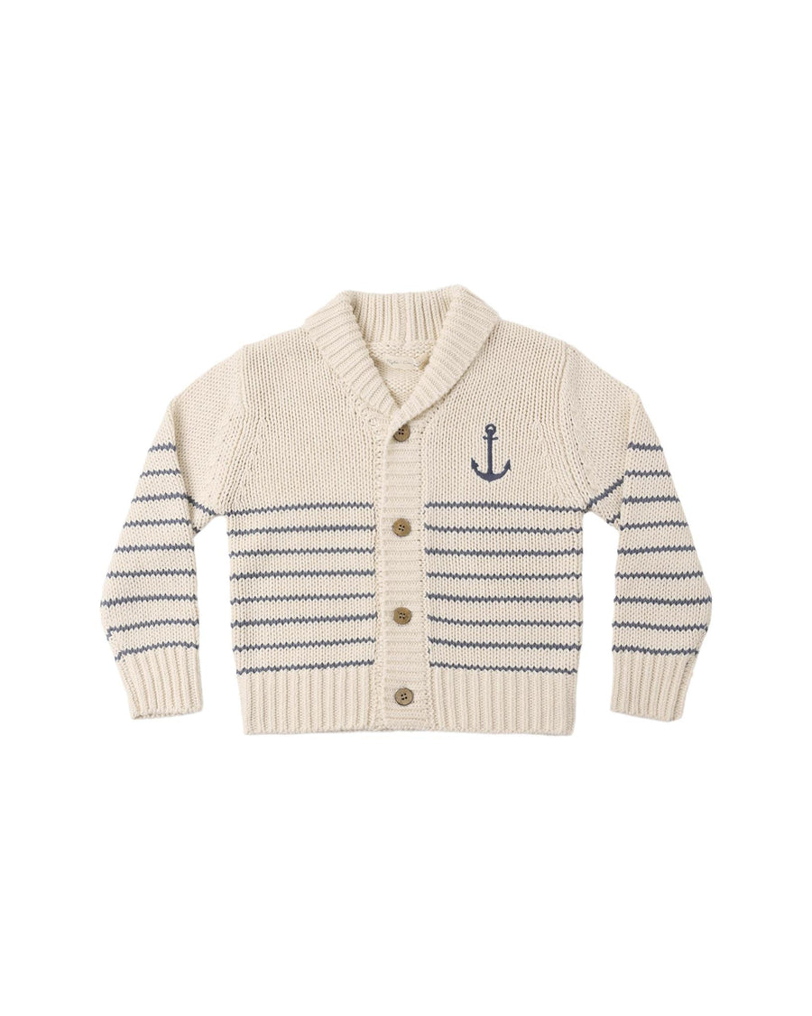 Shawl Cardigan Natural & Marine
