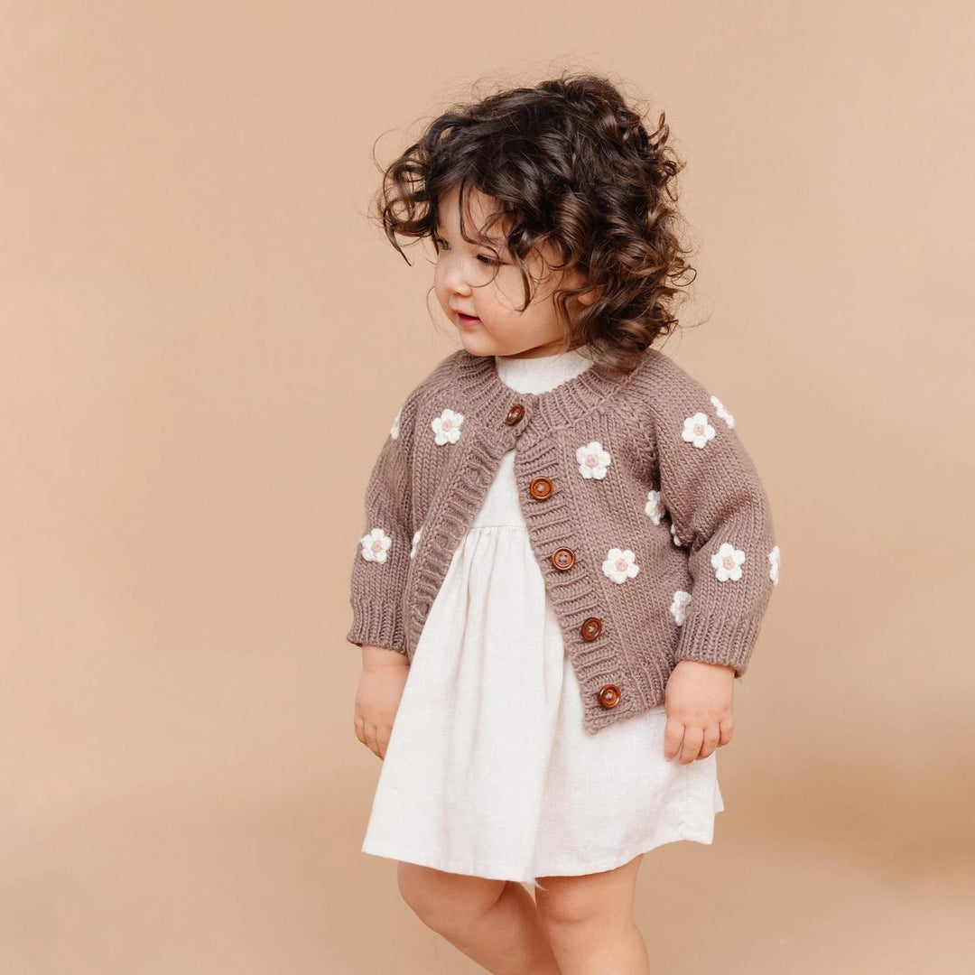Flower Cardigan - Tan