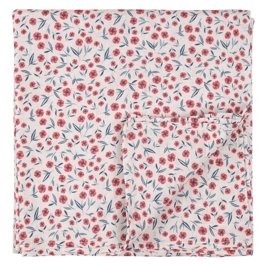 Poppy Print Muslin Swaddle