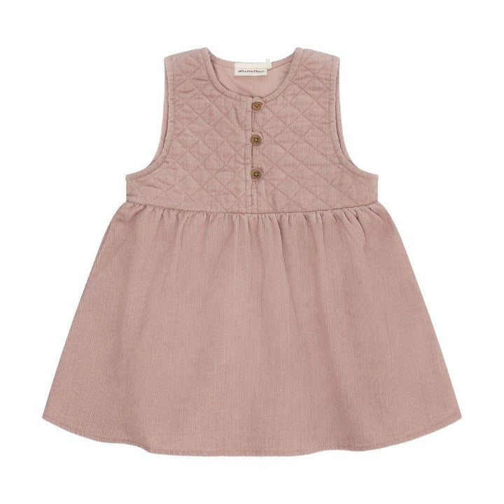 Dusty Pink Quilted Corduroy Dress