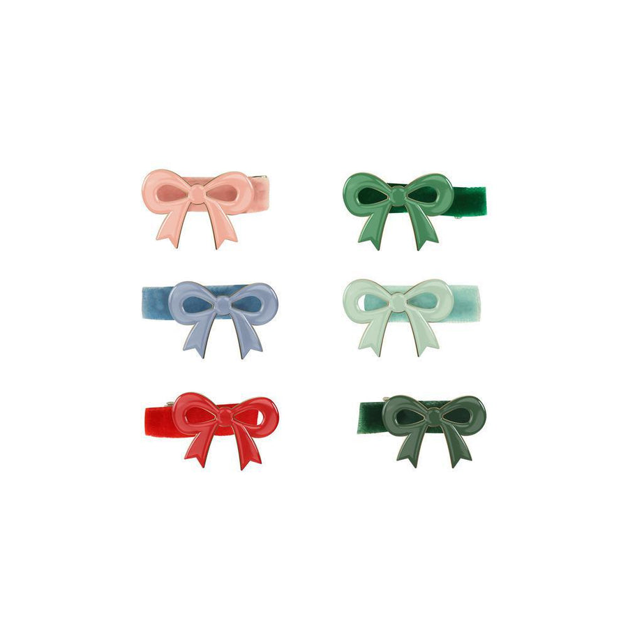 Enamel Bow Hair Clips
