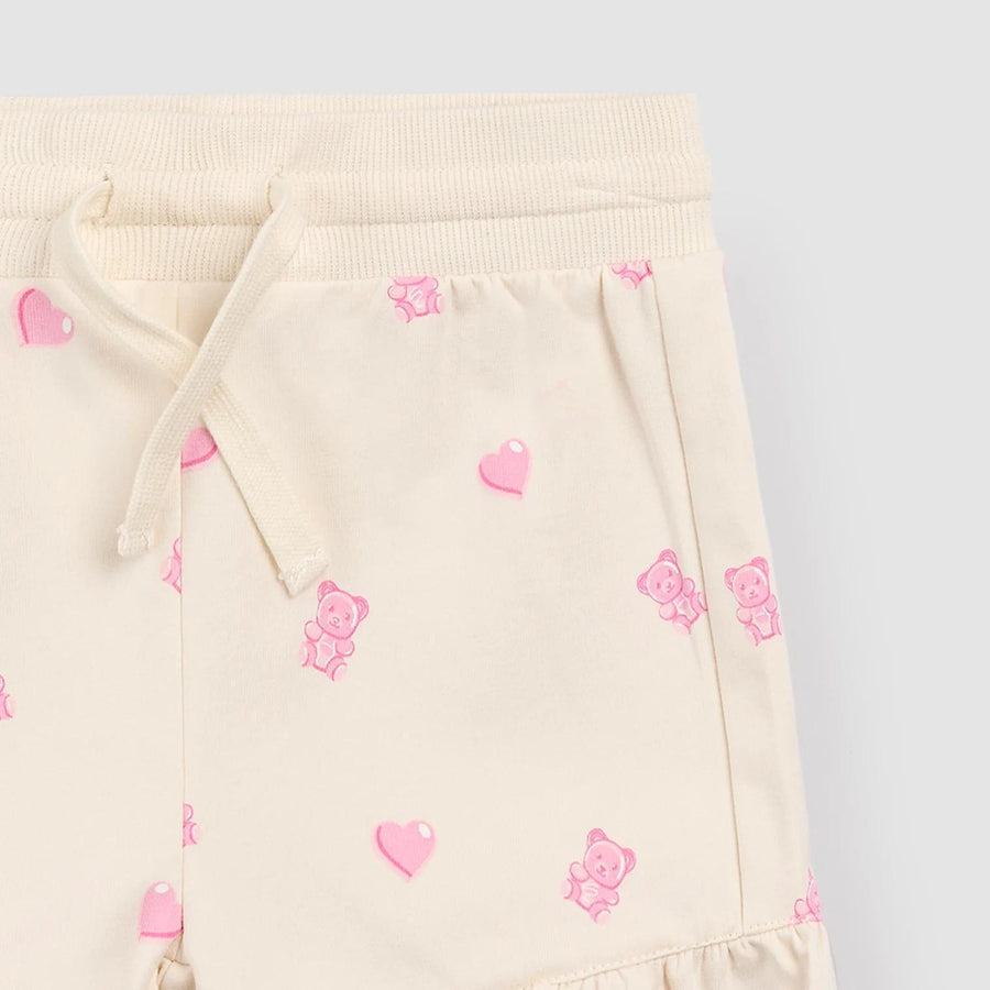 Gummy Bears on Ivory Ruffled Shorts