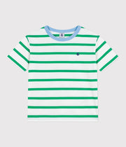 Boy Stripe Tee with Blue Trim