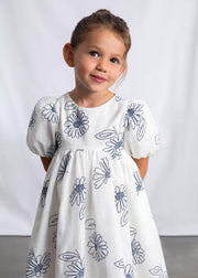 Puff Sleeve Embroidered Dress