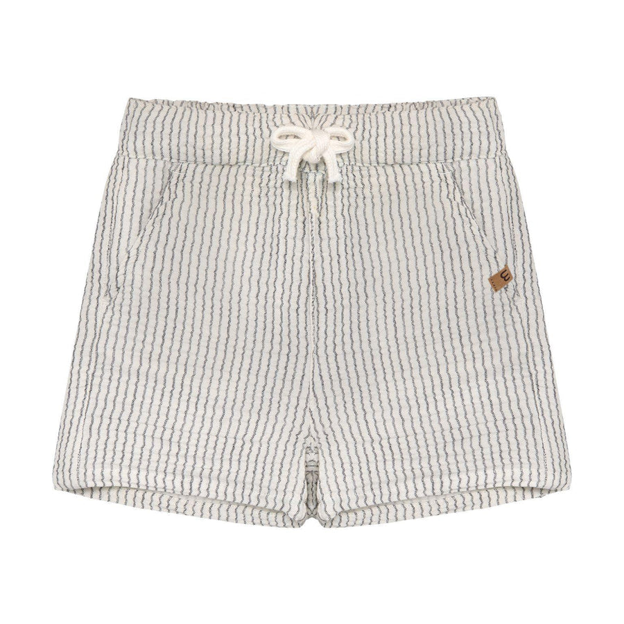 Textured Stripe Drawstring Shorts