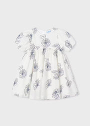 Puff Sleeve Embroidered Dress
