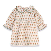 Ina Block Print Dress - Mustard Floral