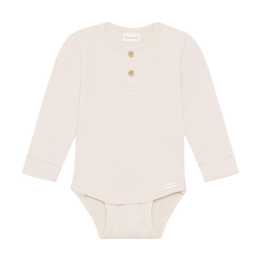Cream Ribbed Henley Onesie