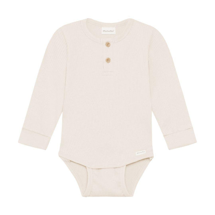 Cream Ribbed Henley Onesie