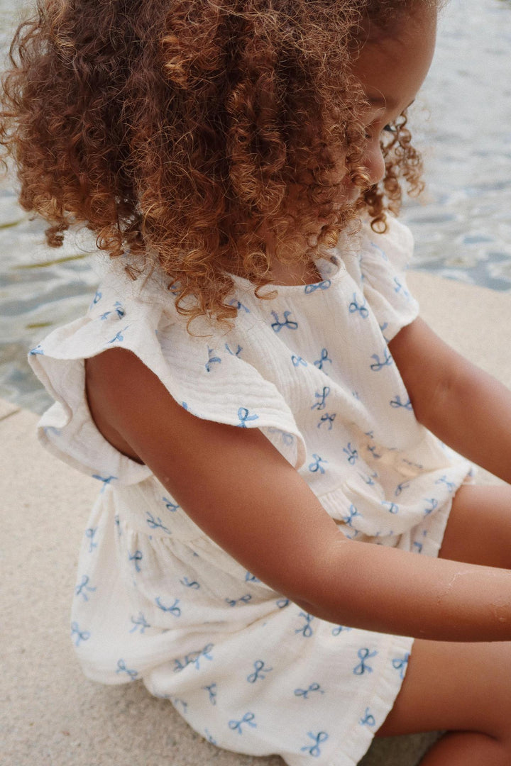 Coco Dress Bow Bleu