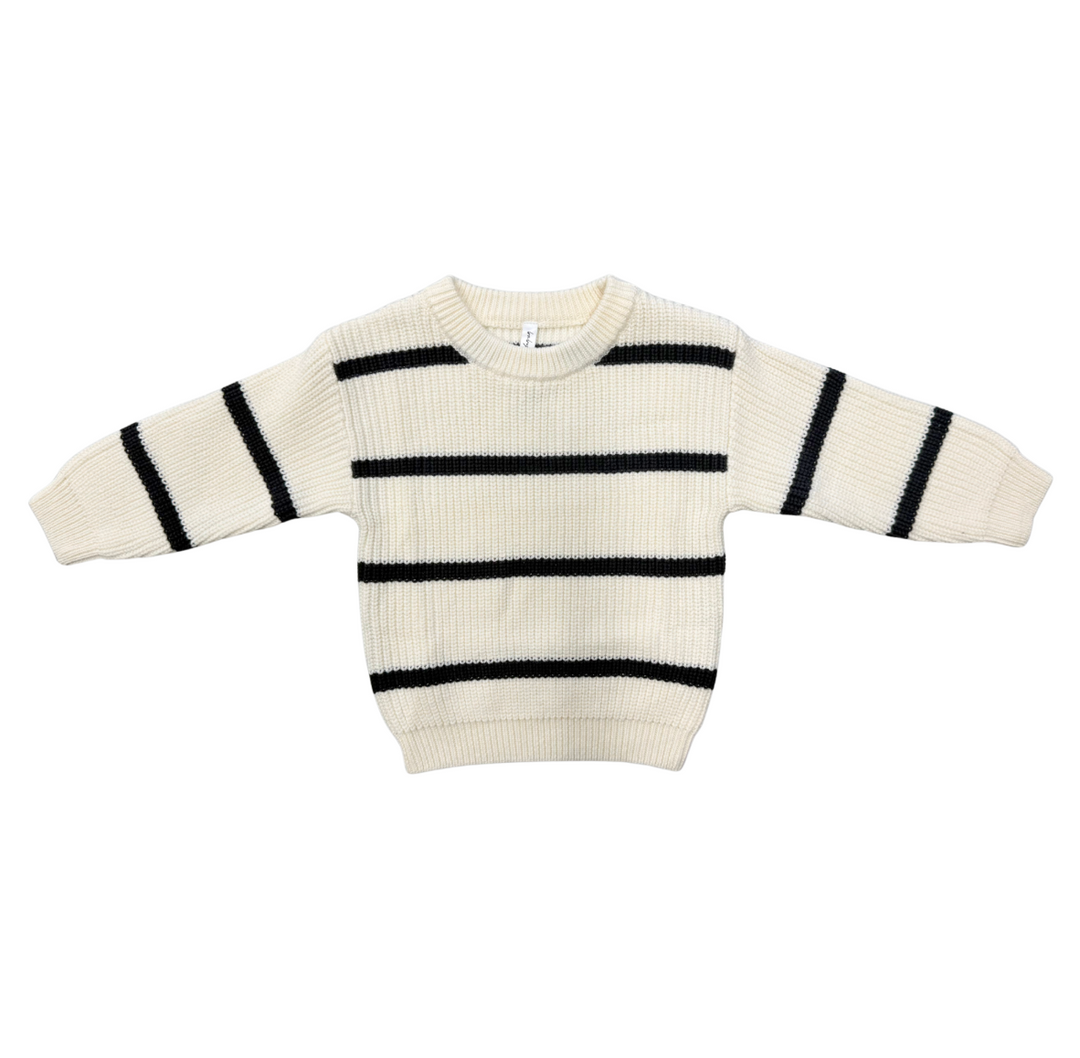Knit Sweater - Charcoal Stripe