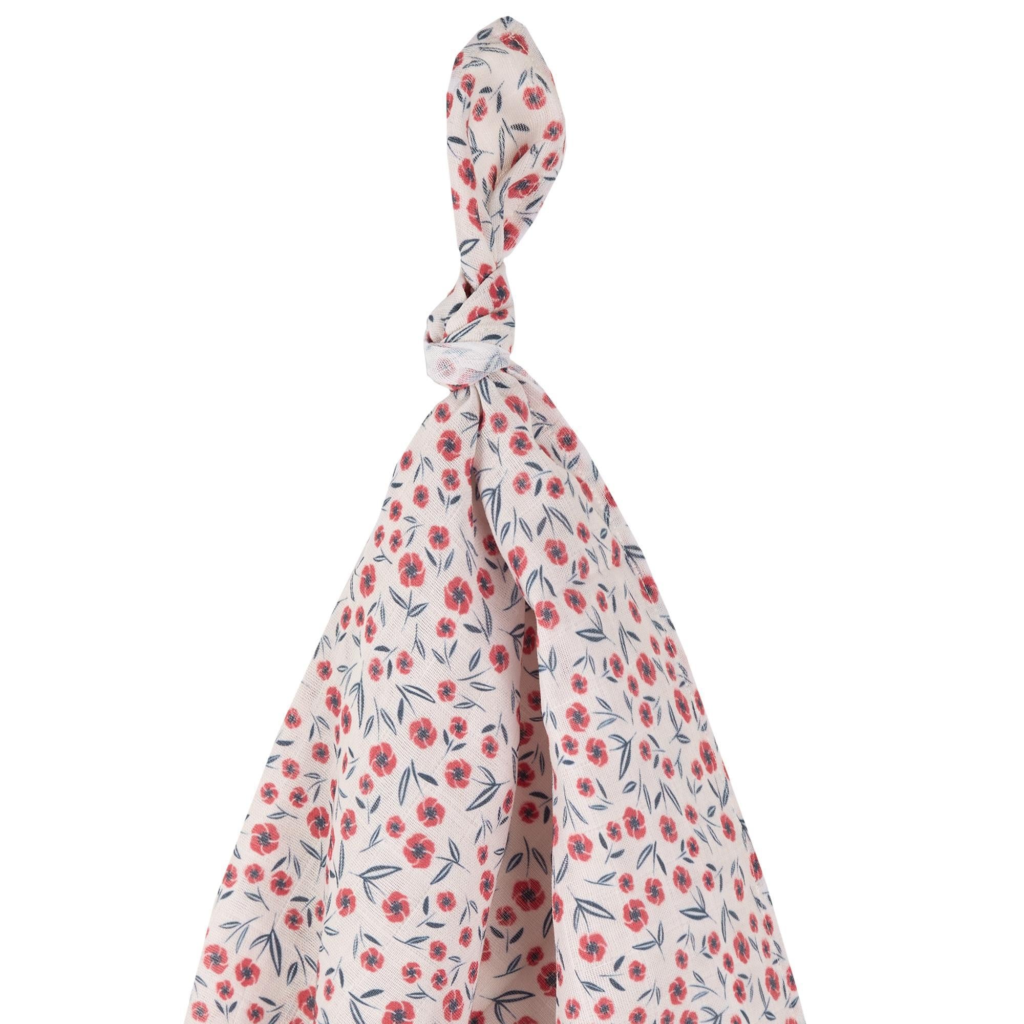 Poppy Print Muslin Swaddle