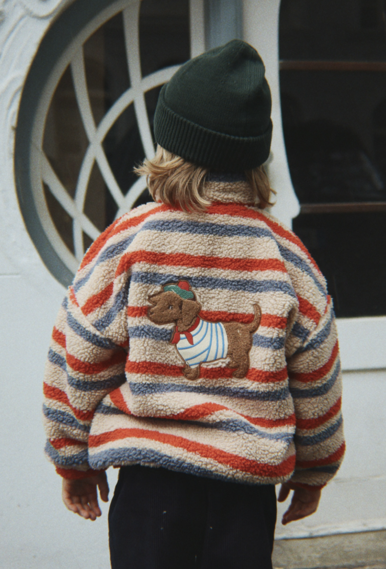 Jody Teddy Jacket - Tangerine Stripe