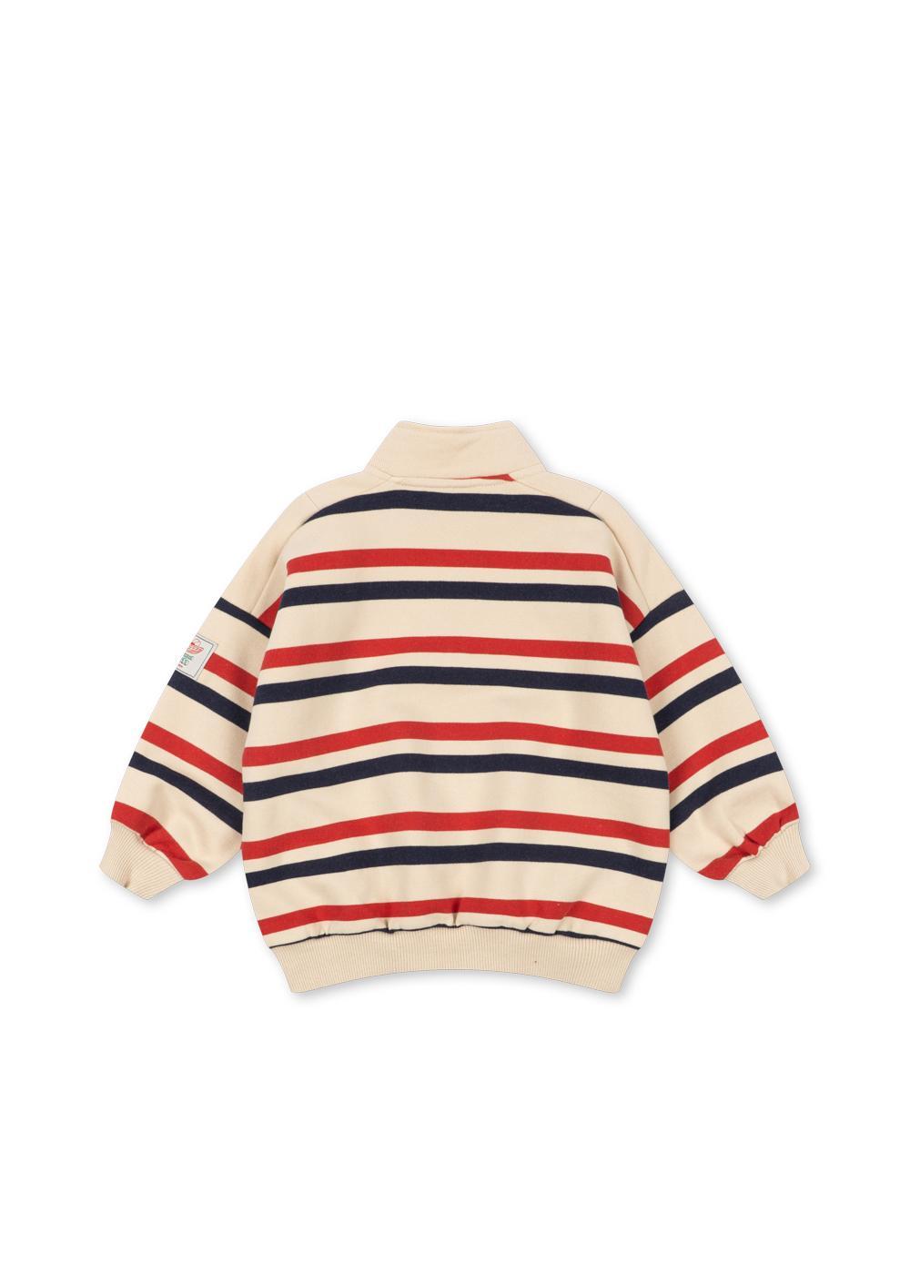 Loupy Half Zip - Tangerine Stripe