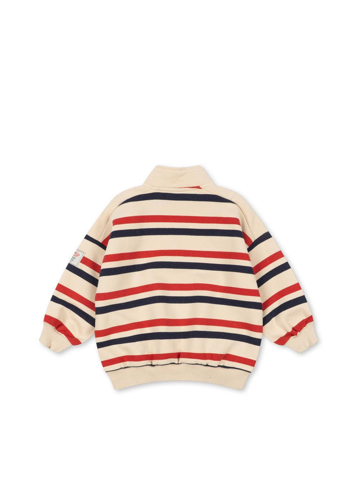 Loupy Half Zip - Tangerine Stripe