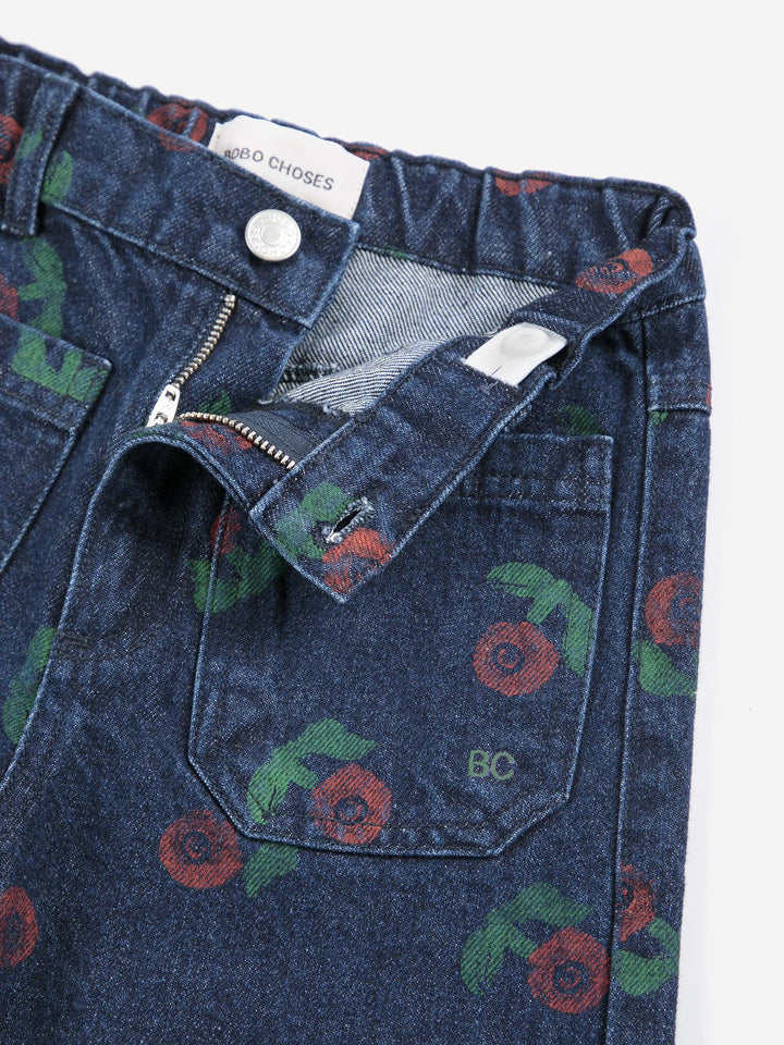 Stamp Bloom All Over Denim Pants