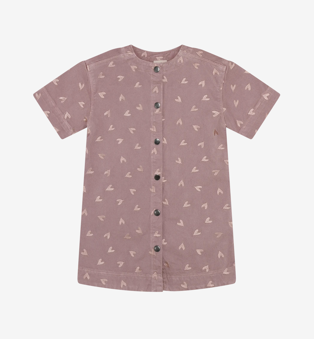 Embroidered Twill Dress