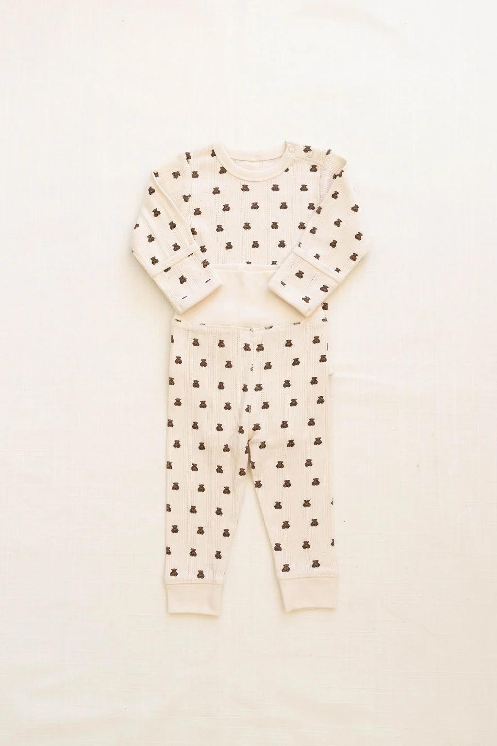 onesie + pant set - pointelle - teddy