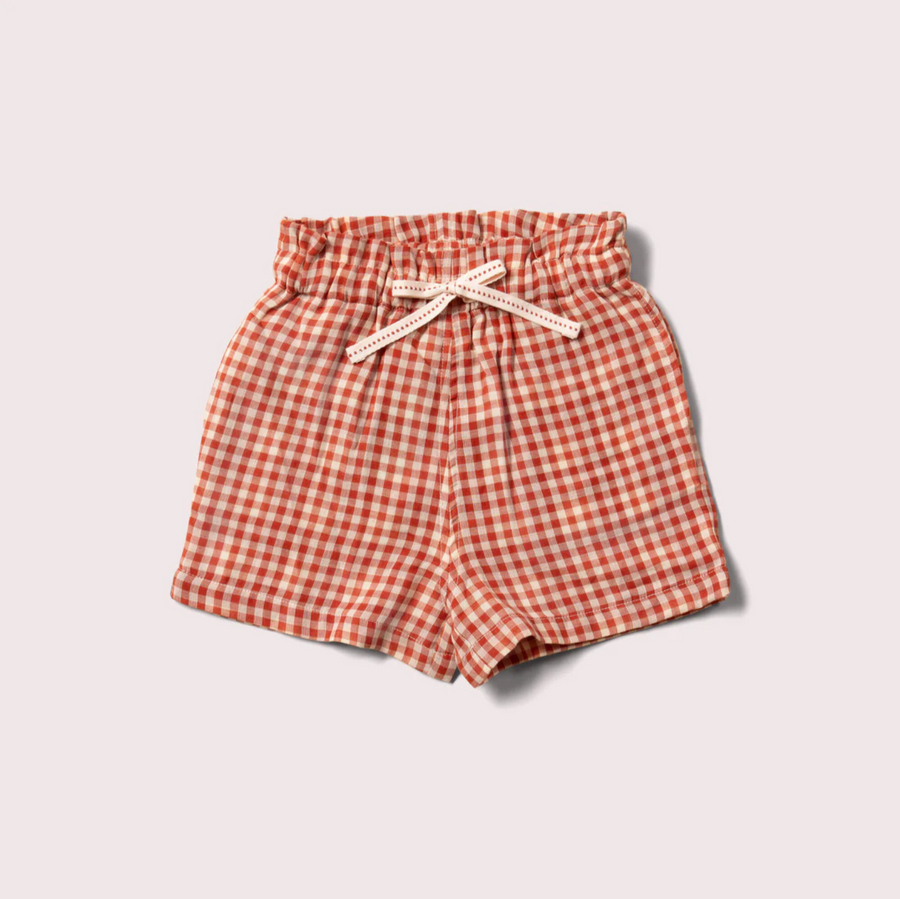 Little Red Checked Shorts