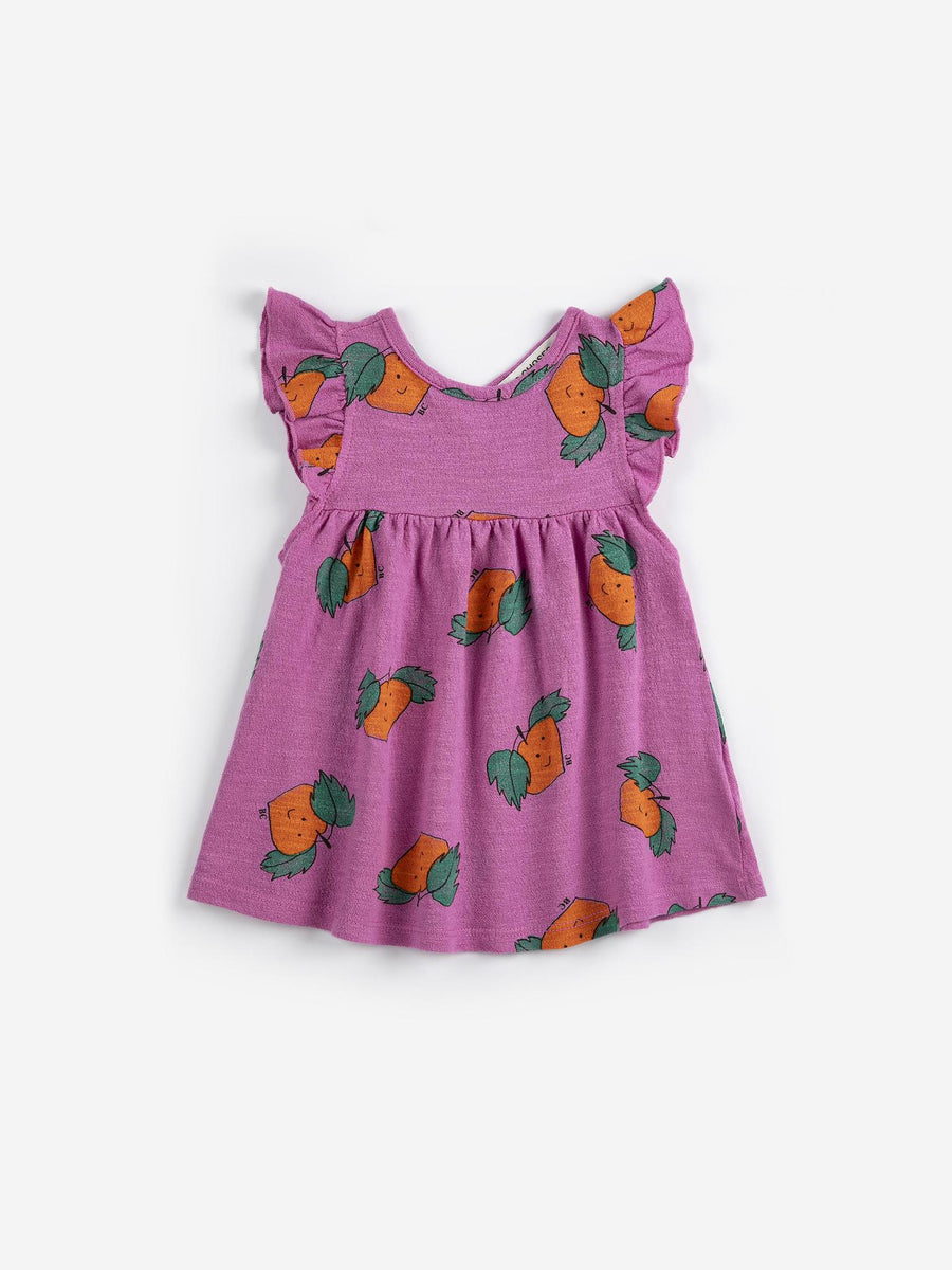Tangerine Ruffled Dress