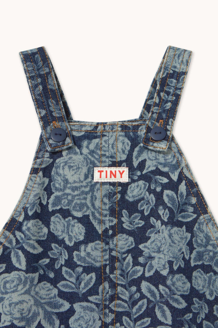 Tonal Roses Baby Denim Dungaree