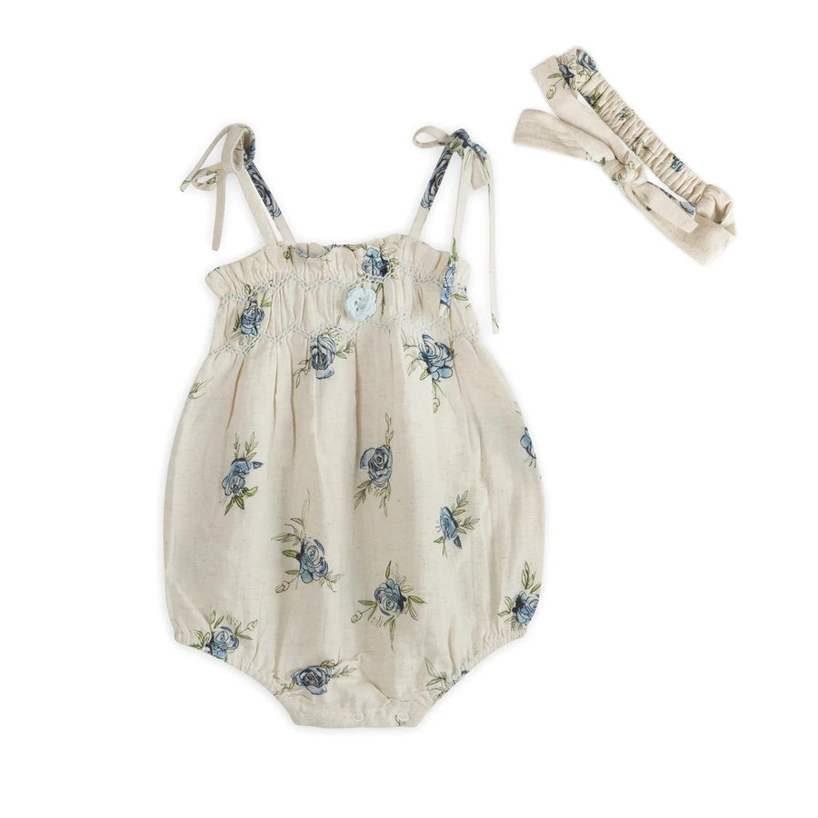 Anais Floral Baby Romper & Headband Set