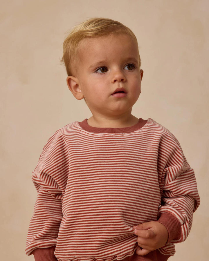 Velour Relaxed Sweatshirt - Candy Stripe