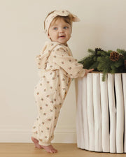 Velour Zip Jumpsuit - Holly Berry