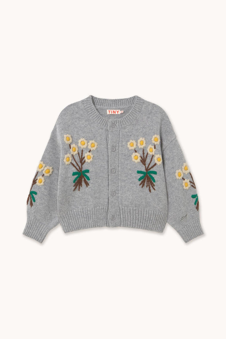 Flowers Cardigan - Grey
