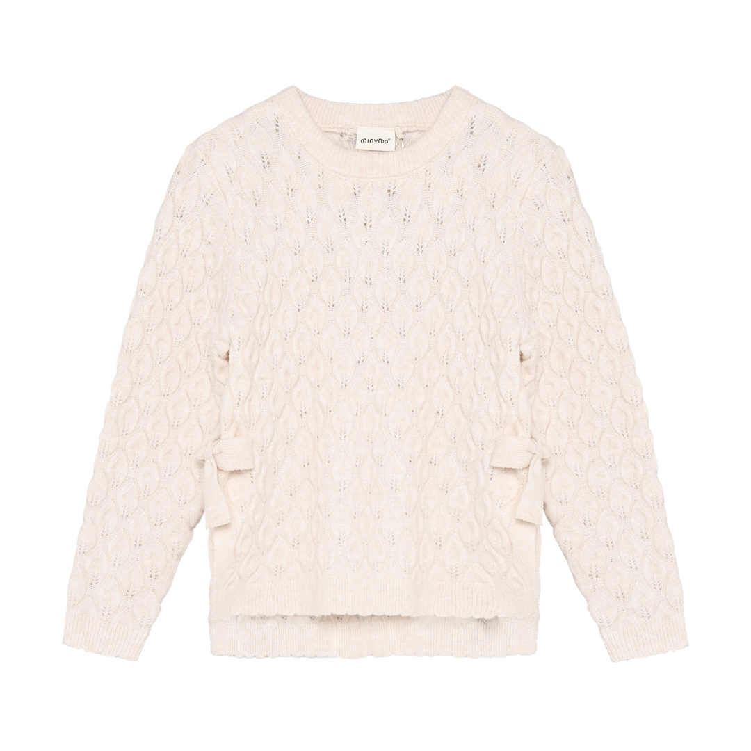 Cream Sweater with Side Bows