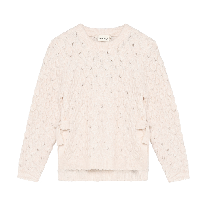 Cream Sweater with Side Bows