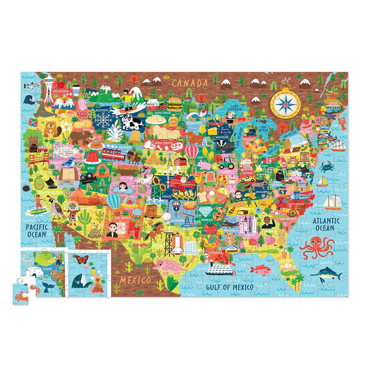 200 Pc Puzzle/USA Shaped Box