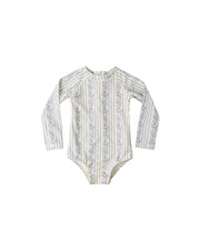 Delphine Rashguard One-Piece Blue Floral