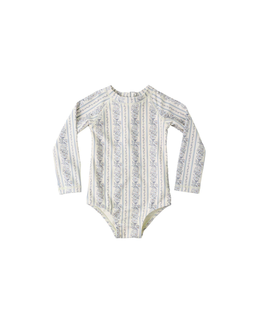 Delphine Rashguard One-Piece Blue Floral