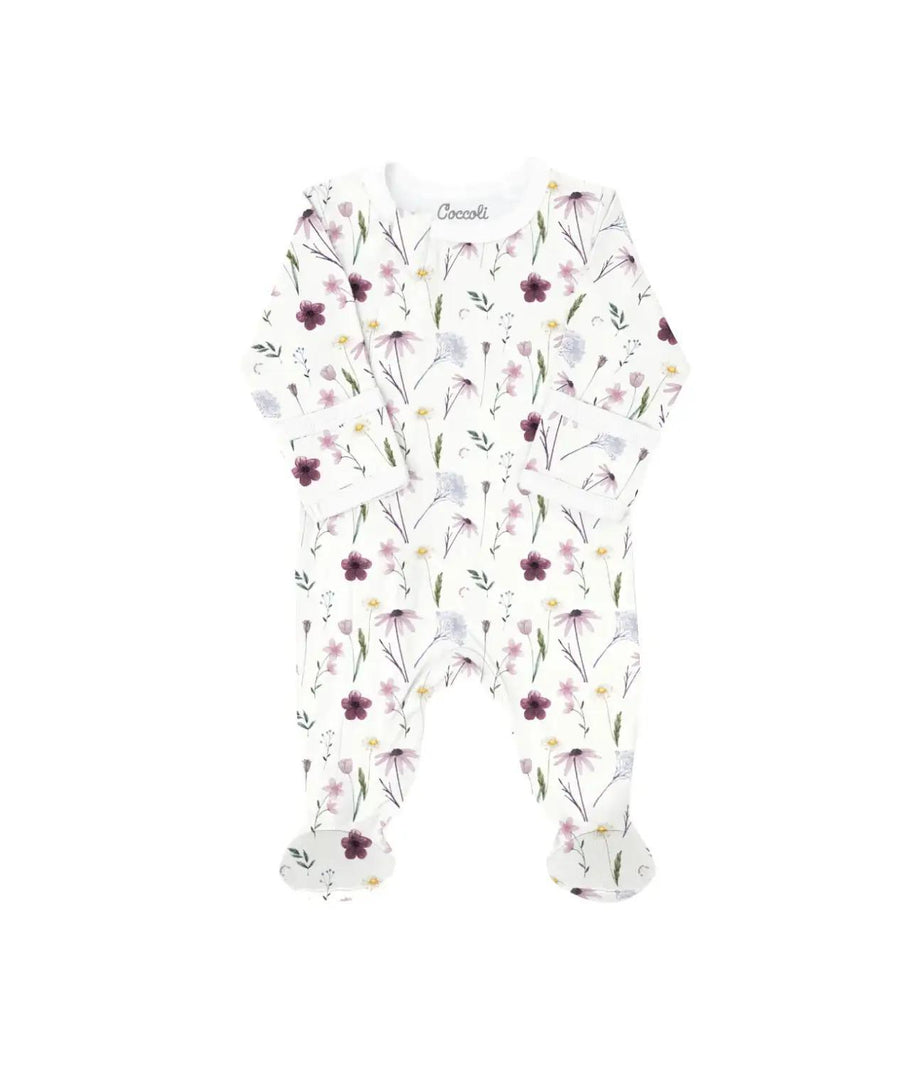 Modal Zipper Footie - Wildflower