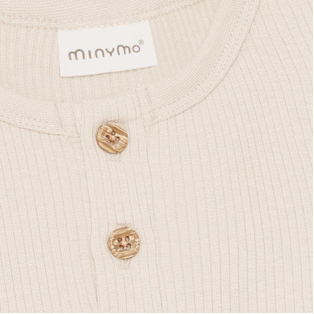 Cream Ribbed Henley Onesie