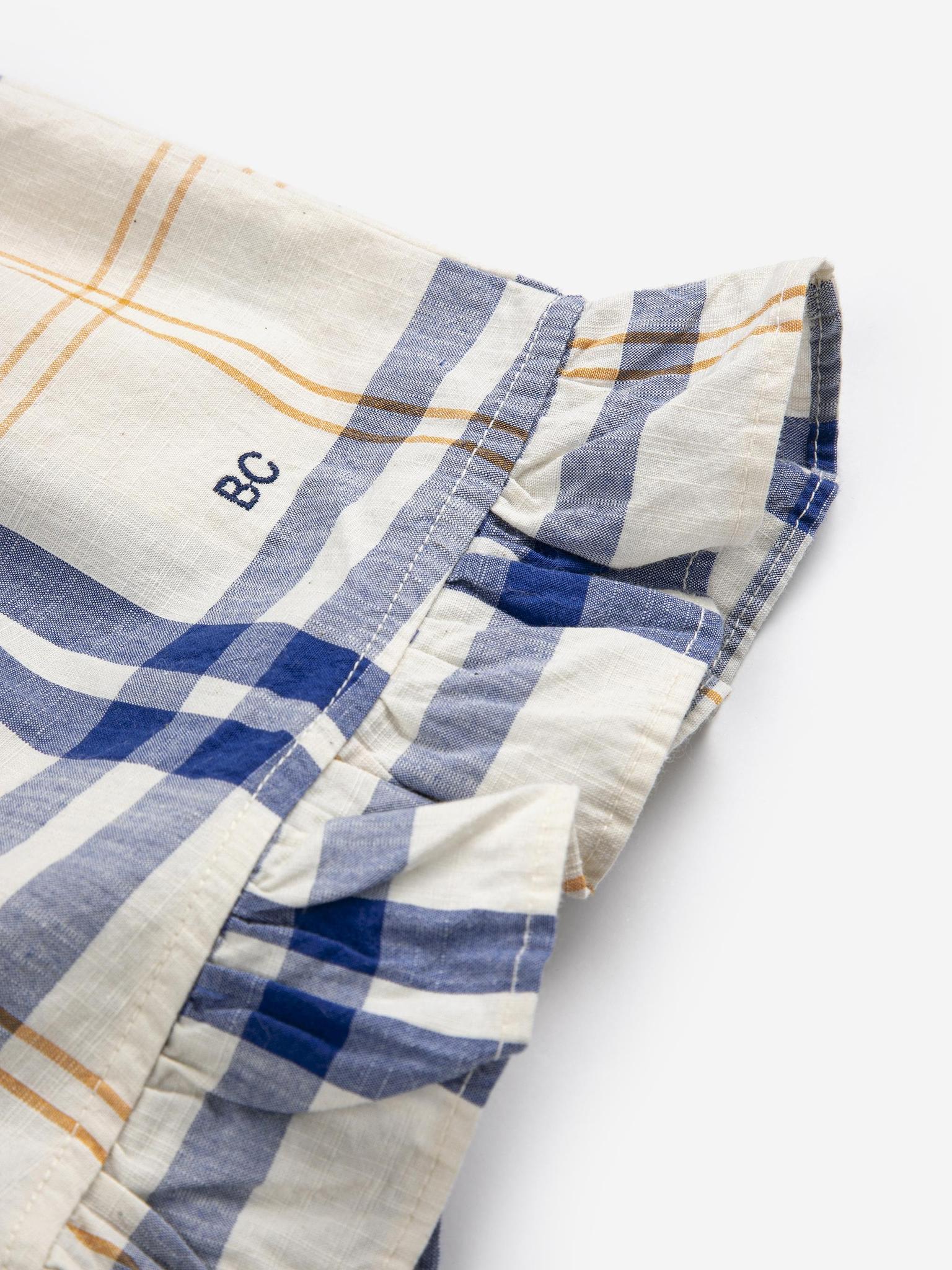 Fun Tartan Ruffled Woven Shorts