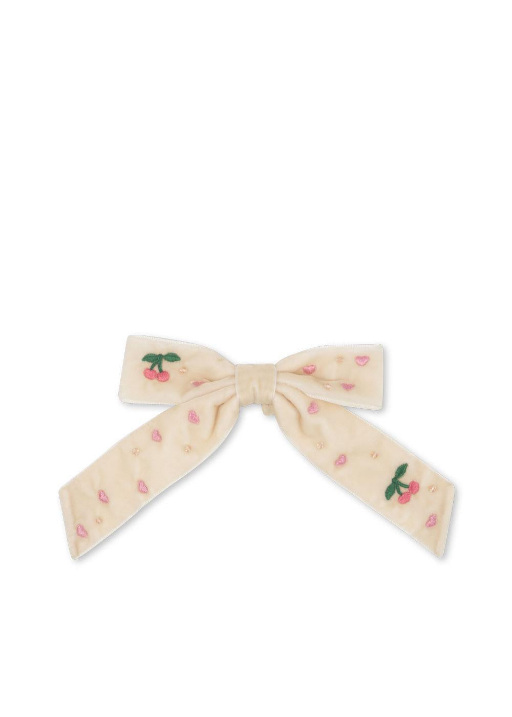 Velvet Bow Pearl Clip