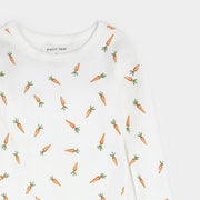 Carrots Print on Off-White PJ Set
