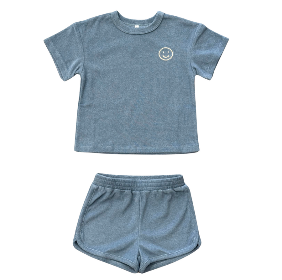 Short Sleeve Cotton Terry Set - Mountain Spring