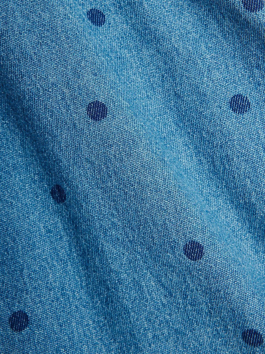 Dotted Denim Dress