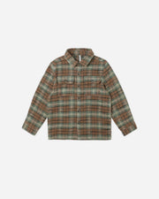 Pocketed Flannel Shirt - Holiday Plaid